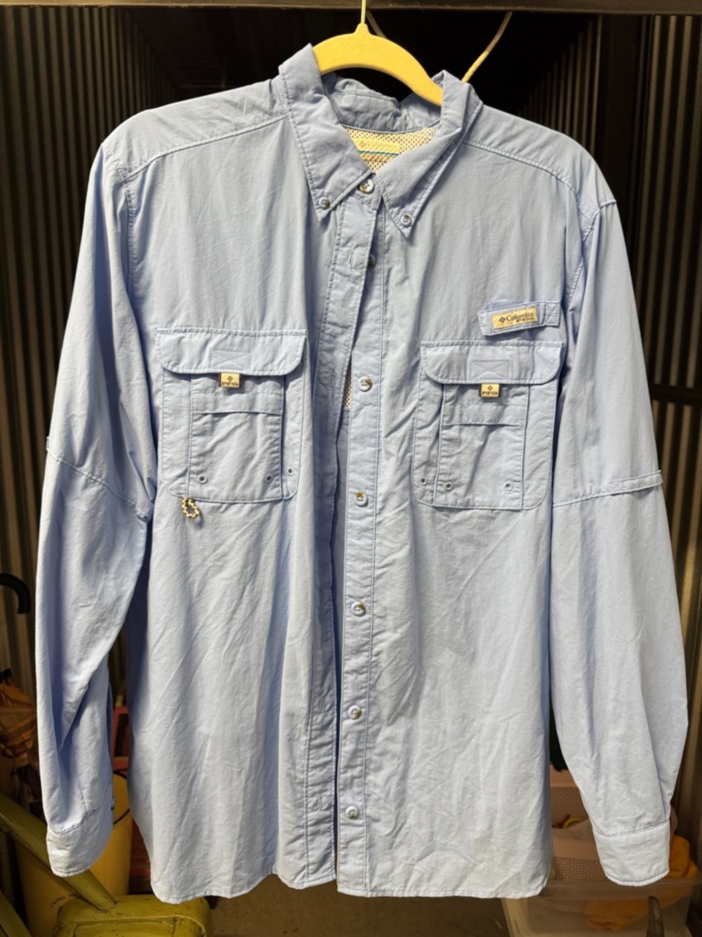 Columbia Light Blue Men's Lightweight Button-Front Shirt Jacket